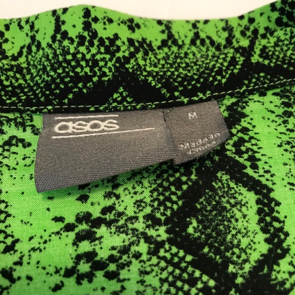 Asos Shirt Button Down Snake Print Medium - Picture 7 of 16